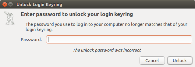 Enter password to unlock your login keyring